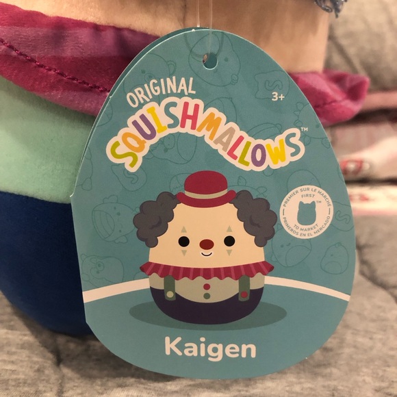 🤡 Squishmallows FTM Kaigen The HTF Multicolor Clown Kellytoy Plush 8” BNWT - Picture 4 of 6